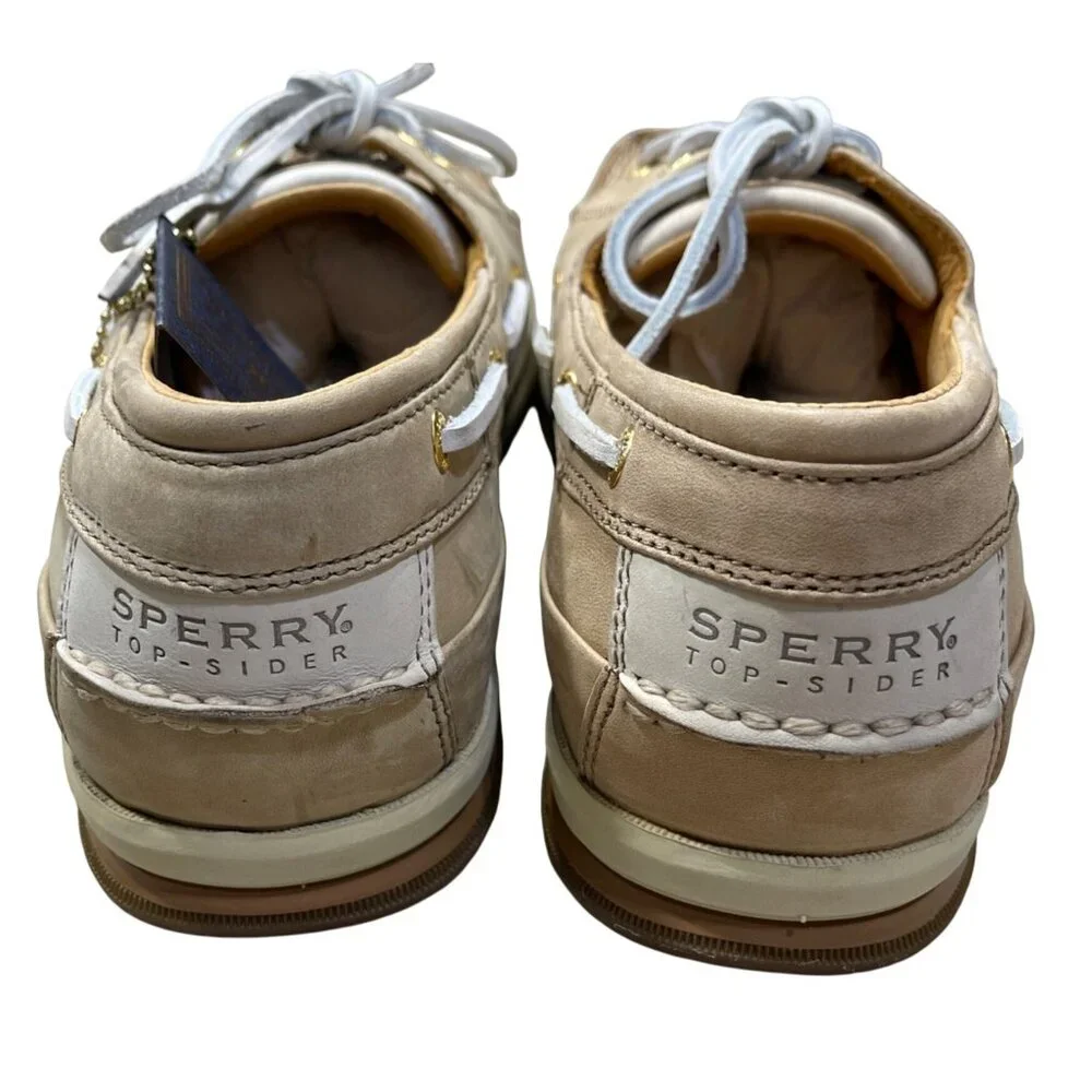 Sperry Boat Shoe Men's Gold 2 Eye Greige 10.5M 0219491 Top Siders (READ)